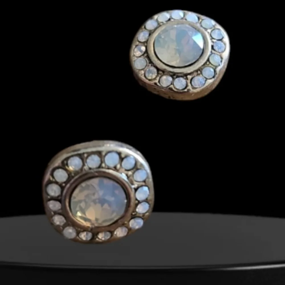 Cindy Ensor Moonstone CZ Gold Vermeil Stud Earrings